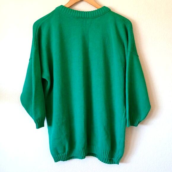 Vintage Jamknits Green Sweater Three Quarter Sleeves Acrylic - Picture 3 of 5